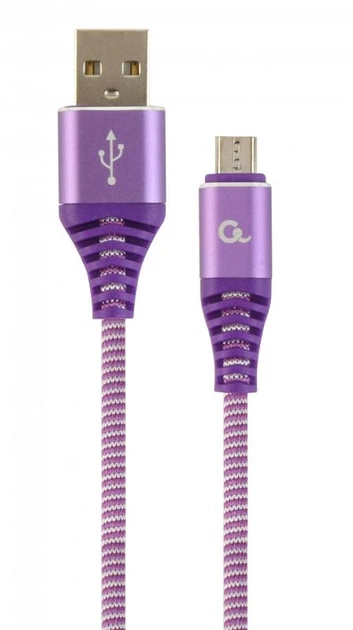 Кабель Cablexpert USB - micro USB (M/M), 2.1 А, премиум, 2 м, фиолетовый (CC-USB2B-AMmBM-2M-PW) - Фото 1 Кабель Cablexpert USB - micro USB (M/M), 2.1 А, премиум, 2 м, фиолетовый (CC-USB2B-AMmBM-2M-PW) - изображение 1