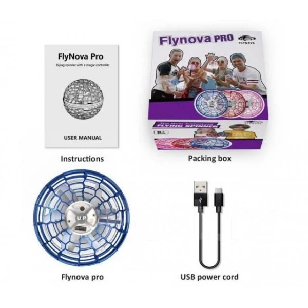 Спиннер шар летающий Flynova PRO Синий с тремя режимами парение, бумеранг и по прямой + подсветка - изображение 6