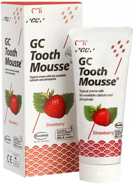 Крем для зубов GC Tooth Mousse Strawberry 35 мл (0000000116893) - Фото 1 Крем для зубов GC Tooth Mousse Strawberry 35 мл (0000000116893) - изображение 1