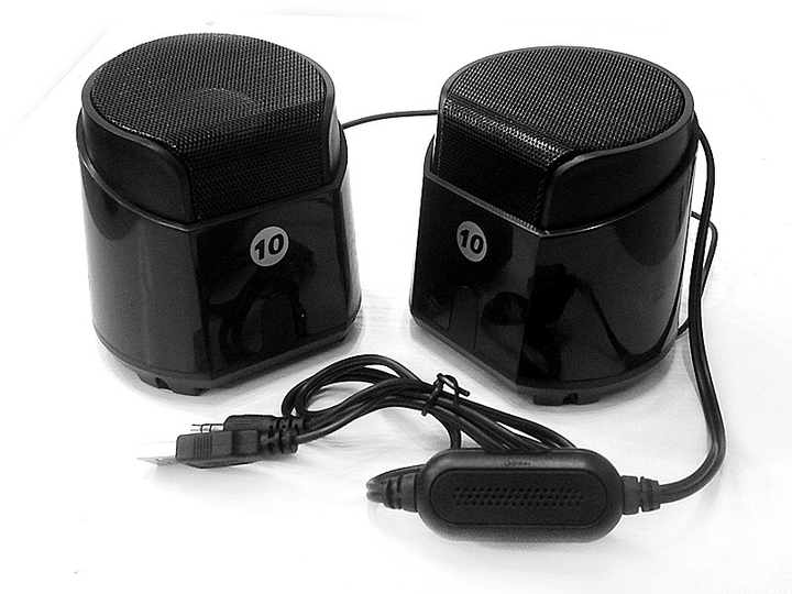 Колонки для компьютера 2.0 EVO688 USB, акустические колонки для ноутбука и ПК, черный - изображение 1