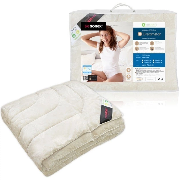 Одеяло Sonex из шерсти DreamStar Евро 140x205 см (SO102052) - Фото 4 Одеяло Sonex из шерсти DreamStar Евро 140x205 см (SO102052) - изображение 4