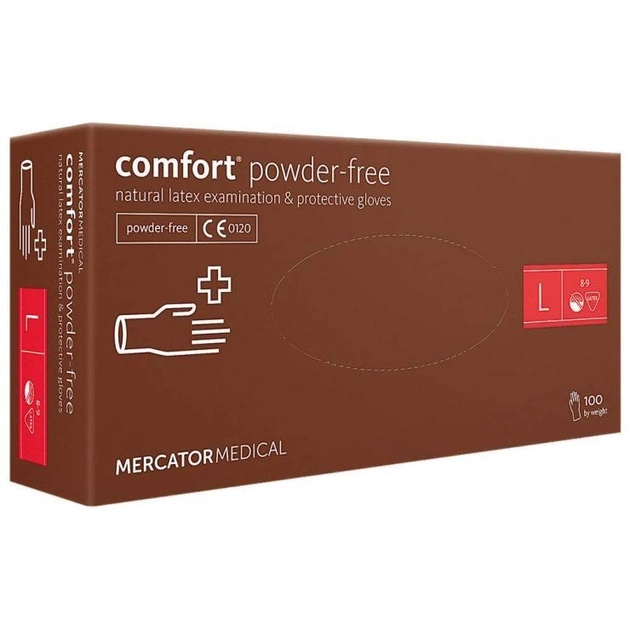 Перчатки латексные Comfort® Powder Free нестерильные неопудренные кремовые L (6736056) - изображение 1