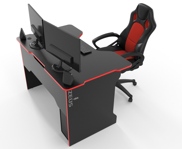 Геймерский игровой стол ZEUS Tron черный + красный – фото, отзывы ...