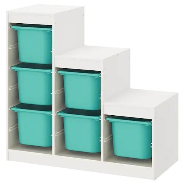 Стеллаж с контейнерами IKEA (ИКЕА) TROFAST для игрушек 99x44x94 см ...