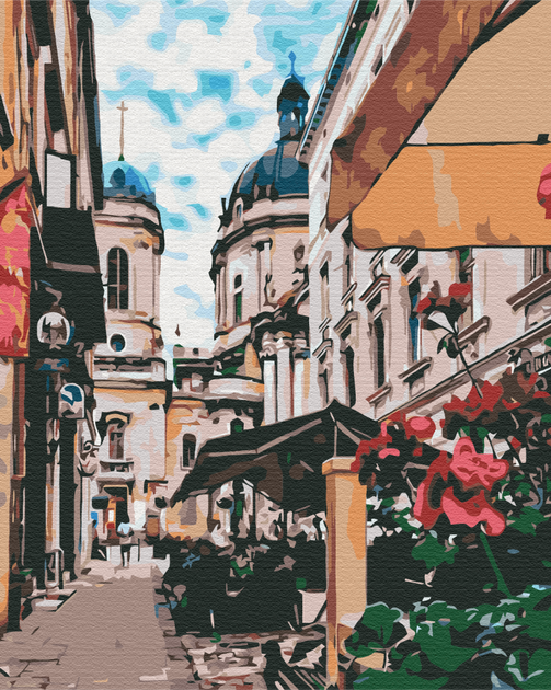 Картина за номерами BrushMe "Львівська вуличка" 40х50см BS29486 - Фото 1 Картина за номерами BrushMe "Львівська вуличка" 40х50см BS29486 - зображення 1