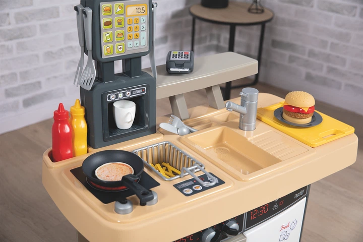 Restauracja interaktywna Smoby Toys 2 w 1 Burger House 29 akcesoriów (310910) (3032163109105) - obraz 11