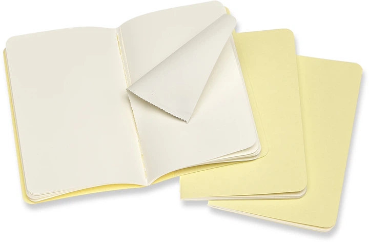 Набор записных книг Moleskine Cahier 9 x 14 см 3 шт по 64 страницы без линовки Желтый (8058647629735) - изображение 2
