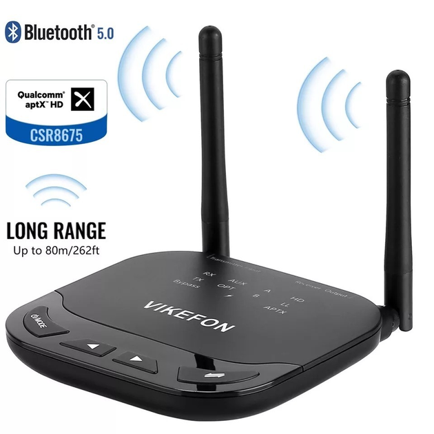 Bluetooth адаптер 5.0 с aptX VIKEFON, CSR8675, ByPass, Aptx, Aptx HD ...