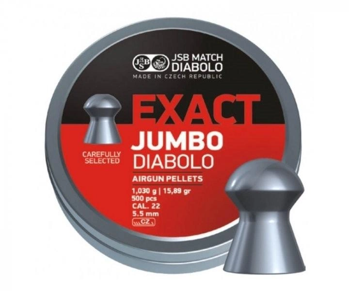 Пули пневматические JSB Diabolo Exact Jumbo Кал. 5.52 мм Вес - 1.03 г 500 шт/уп 14530520 - изображение 1