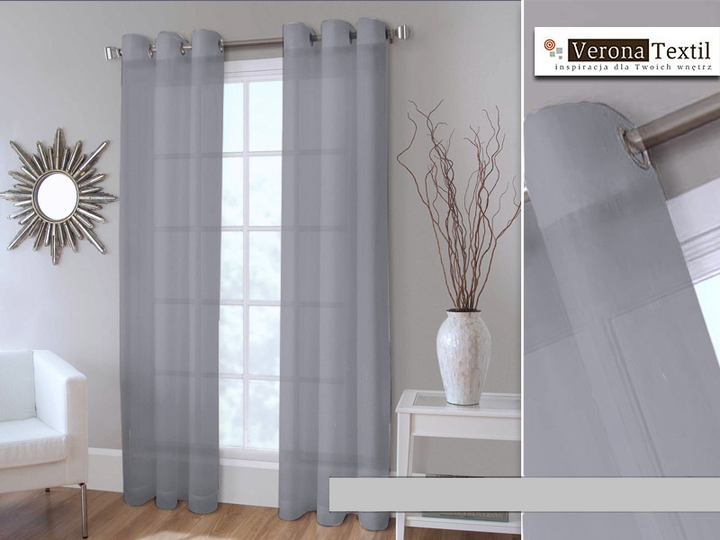 Вуалевая тюль Verona 250 х 140 см (453) серая – низкие цены, кредит ...