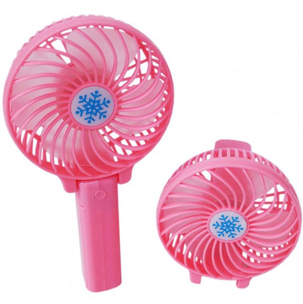 Портативний ручний вентилятор Memos handy mini fan рожевий зі складною ручкою - зображення 3