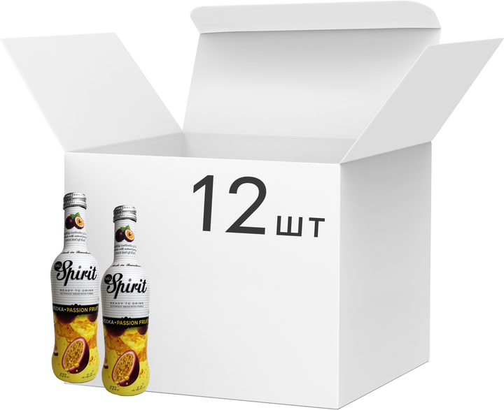 Упаковка напитка алкогольного MG Spirit VODKA PASSION FRUIT 0.275 л 5.5% х 12 шт (18411640010905) - изображение 1