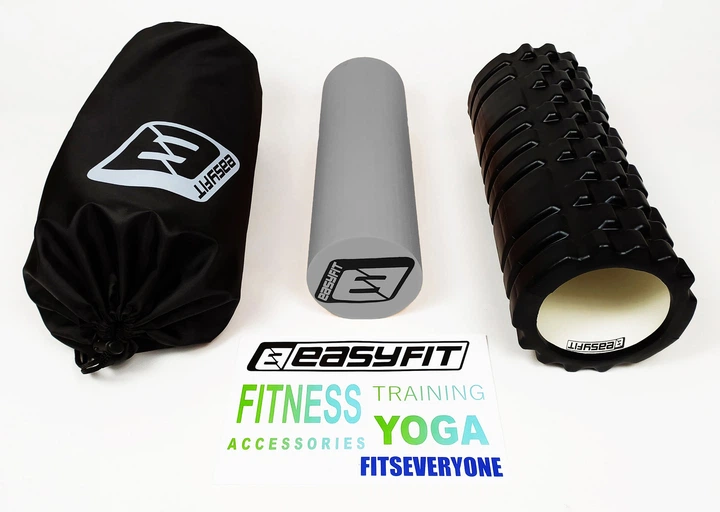 Массажный ролик EasyFit PRO Active 33 см двойной (валик + роллер-цилиндр для йоги, массажа всего тела: рук, ног, спины, шеи) - изображение 3