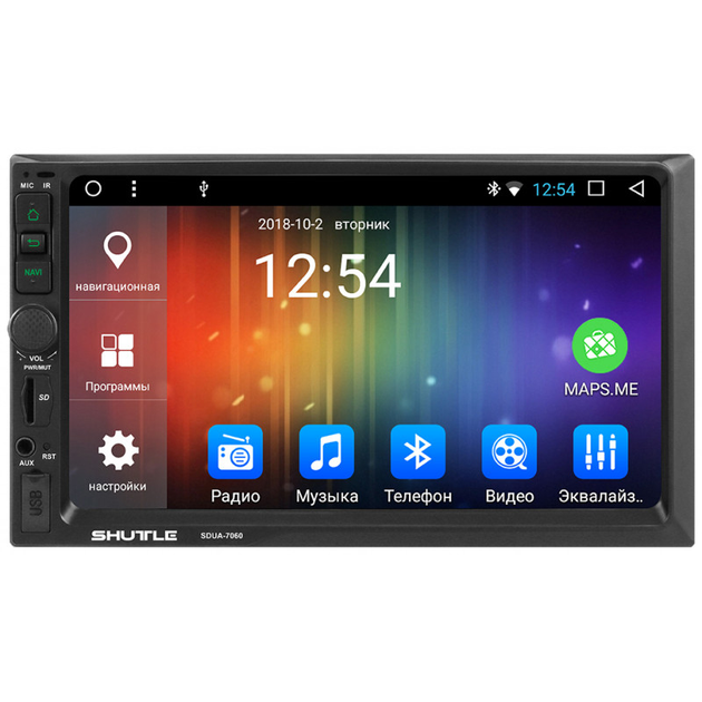 Автомагнитола Shuttle SDUA-7060 Black/Multicolor – фото, отзывы ...