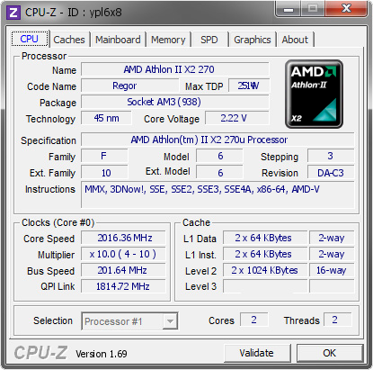 Процессор AMD Athlon II X2 270U (AD270USCK23GM) AM3 Tray Refurbished (323438) - изображение 2