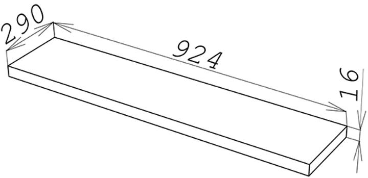 Полиця DC Gina 924х290х16 мм Німфея Альба ordf (DC123829) - зображення 2