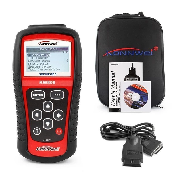 Автомобильный диагностический сканер OBDII/EOBD scanner KW 808 Красный - изображение 4