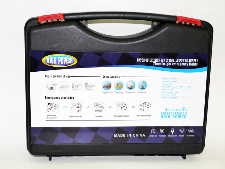 Пускозарядное устройство повер банк Car jump starter TM15 для машины 16800mAh 2хUSB с фонариком - изображение 6