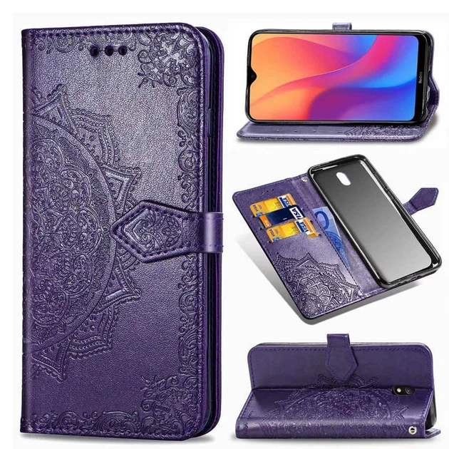 Кожаный чехол-книжка Art Case с визитницей для Xiaomi Redmi 8a Фиолетовый Без бренда - Фото 2 Кожаный чехол-книжка Art Case с визитницей для Xiaomi Redmi 8a Фиолетовый Без бренда - изображение 2