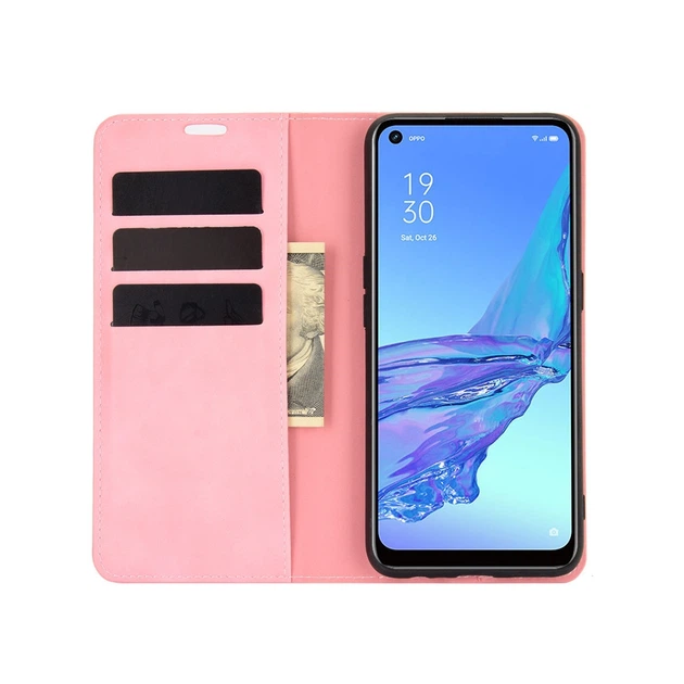 Чехол Taba Retro-Skin для OPPO A53 книжка кожа PU с визитницей розовый - изображение 3