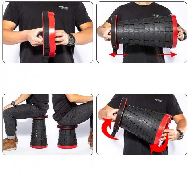 Складной стул Telescopic stool (раскладной телескопический стул) красный - Фото 2 Складной стул Telescopic stool (раскладной телескопический стул) красный - изображение 2