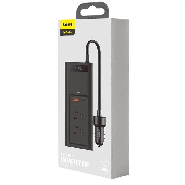 Автомобільний перетворювач напруги Baseus 150W (110V US/JP) | 2Sockets USA 110V - зображення 2