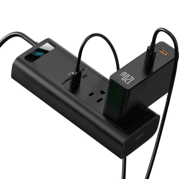 Автомобільний перетворювач напруги Baseus 150W (110V US/JP) | 2Sockets USA 110V - зображення 3