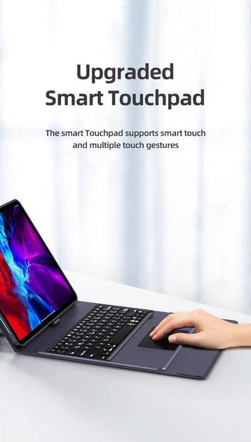 Чехол-клавиатура с тачпадом USAMS Smart Touch Control Keyboard Cover Winz Series обожка для iPad Pro 2020 11" US-BH685 |BT5.1, 350Hours| Black (US-BH685) - изображение 7