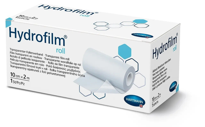 Повязка пленочная прозрачная Hydrofilm Roll 10см х 2м 1шт - изображение 1