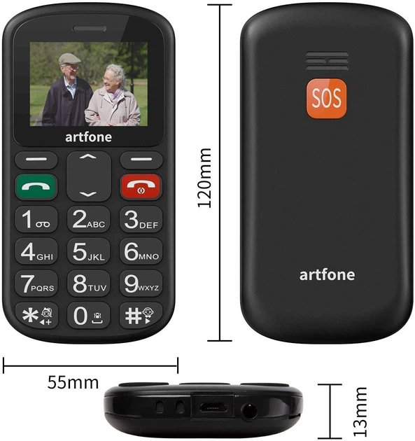 Мобільний телефон Artfone CS181 з кнопкою SOS - зображення 4