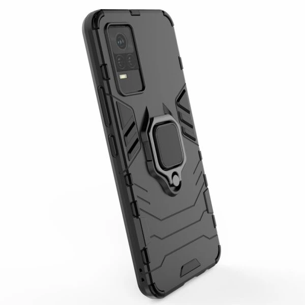 Чехол с подставкой Deexe Hybrid Case для VIVO V21e - Black - изображение 5