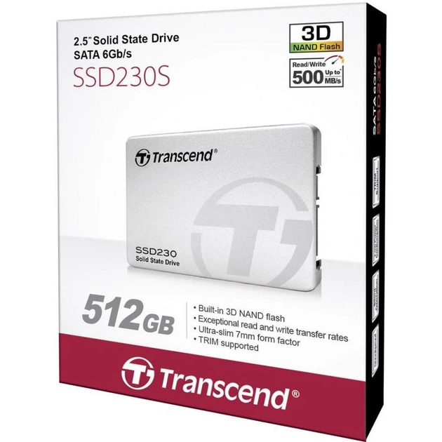 Накопичувач SSD 2.5 512GB Transcend (TS512GSSD230S) - Фото 4 Накопичувач SSD 2.5 512GB Transcend (TS512GSSD230S) - зображення 4