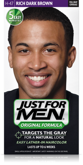 Краска для волос мужчин JUST FOR MEN (н47) - Насыщенный тёмный коричневый 66 мл. - Фото 1 Краска для волос мужчин JUST FOR MEN (н47) - Насыщенный тёмный коричневый 66 мл. - изображение 1