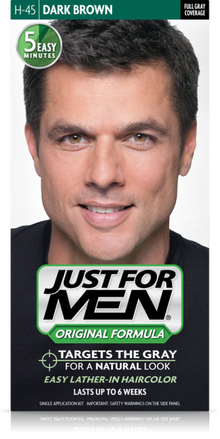 Фарба для волосся чоловіків JUST FOR MEN (H45) - Темний коричневий 66 мл - Фото 1 Фарба для волосся чоловіків JUST FOR MEN (H45) - Темний коричневий 66 мл - зображення 1