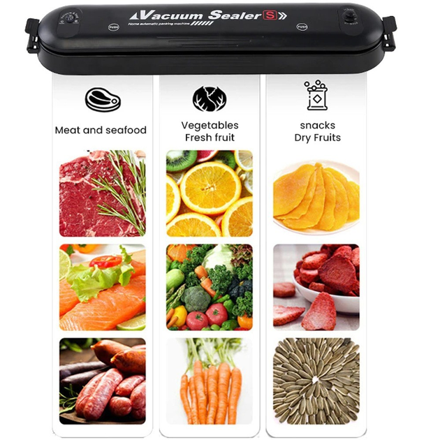 Вакууматор бытовой Vacuum Sealer вакуумный упаковщик черный - изображение 9