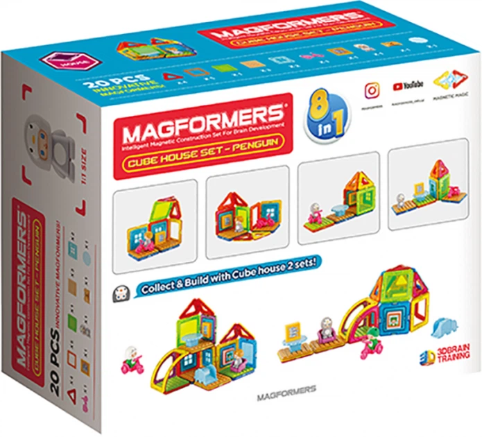 Klocki magnetyczne Magformers Domek pingwina 20 elementów (730658050187) - obraz 2