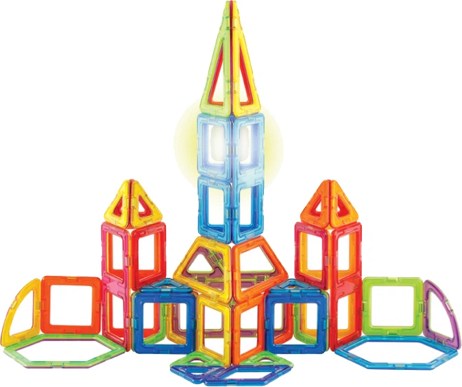 Klocki magnetyczne Magformers Zestaw budowlany z podświetleniem LED 54 elementy (730658090107) - obraz 5