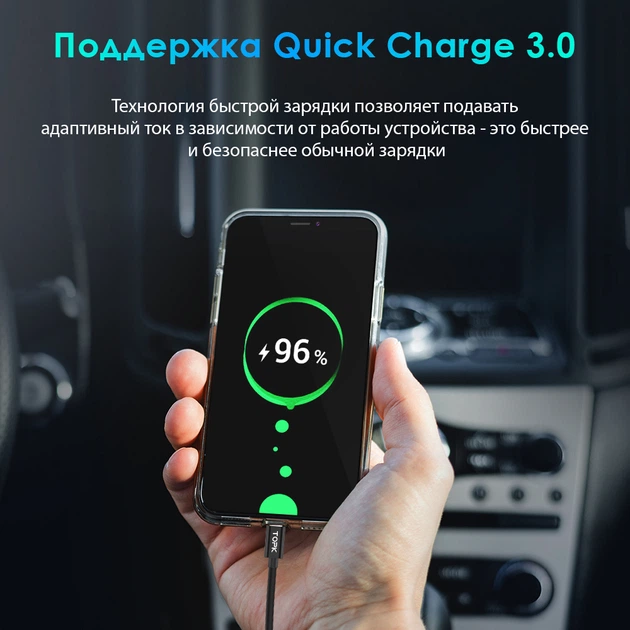 FM-трансмиттер модулятор TOPK G201Q Bluetooth, TF, USB QC 3.0 28W 2xUSB - Фото 7 FM-трансмиттер модулятор TOPK G201Q Bluetooth, TF, USB QC 3.0 28W 2xUSB - изображение 7