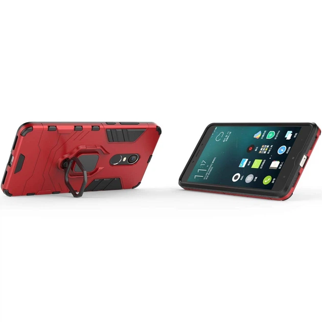 Чехол Iron Ring для Xiaomi Redmi Note 4 / Note 4 Pro бронированный Бампер Броня Red - изображение 3