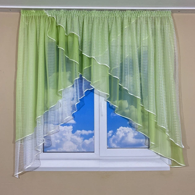 Кухонная занавеска TG Home №420 салатовая 300*160 - изображение 2
