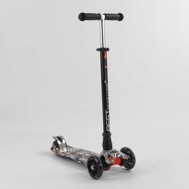 Самокат MAXI "Best Scooter" пластмассовый, 4 колеса PU, СВЕТ A25777/779 ...