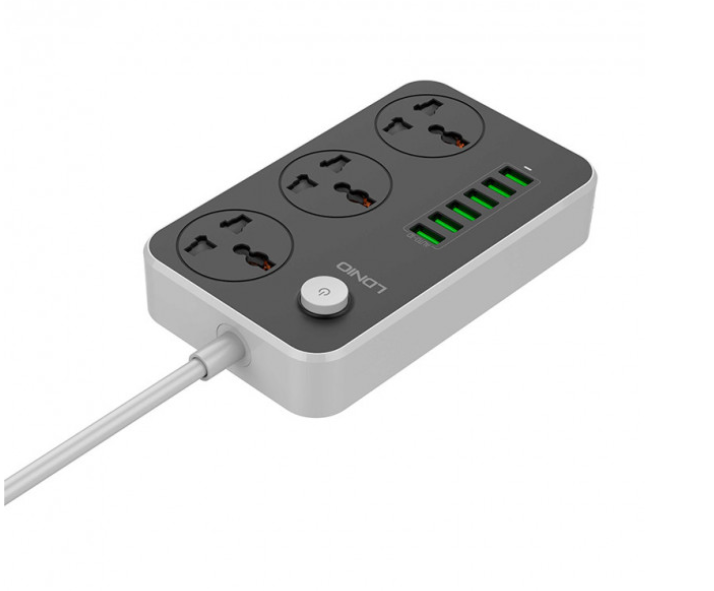 Мережевий фільтр LDNIO SE3604, 6USB, 3 розетки, 1.6м - зображення 3
