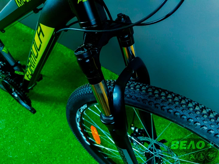 Велосипед AL 26" Formula MOTION AM DD рама-13" черно-зеленый с серым (м) 2021 - изображение 5