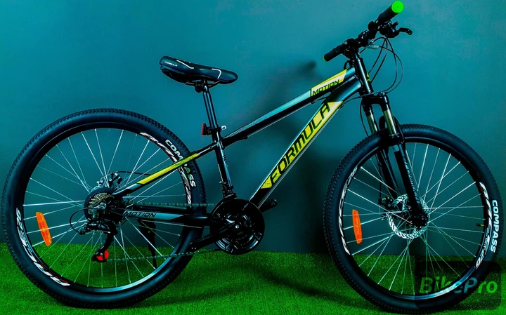 Велосипед AL 26" Formula MOTION AM DD рама-13" черно-зеленый с серым (м) 2021 - изображение 7