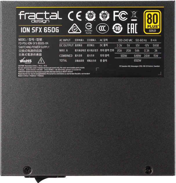 Блок питания Fractal Design Ion SFX-L 650W Gold (FD-PSU-ION-SFX