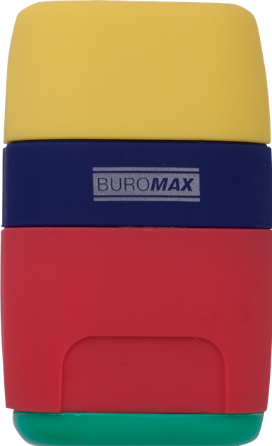 Ластик + точилка Buromax Rubber Touch с контейнером 2 отверстия (BM.4771-1) - изображение 2