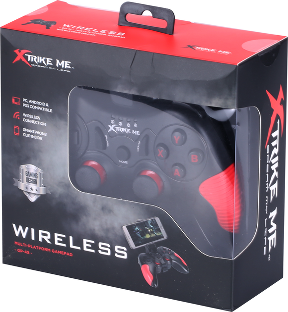 Бездротовий геймпад XTRIKE GP-45 Android/PS3/PC D-input & X-input Black/Red (GP-45) - зображення 5