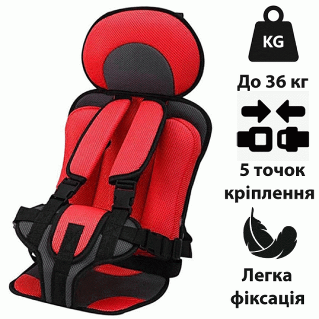 Автокрісло дитяче безкаркасне до 36кг. Червоний – Купити з гарантією на ...