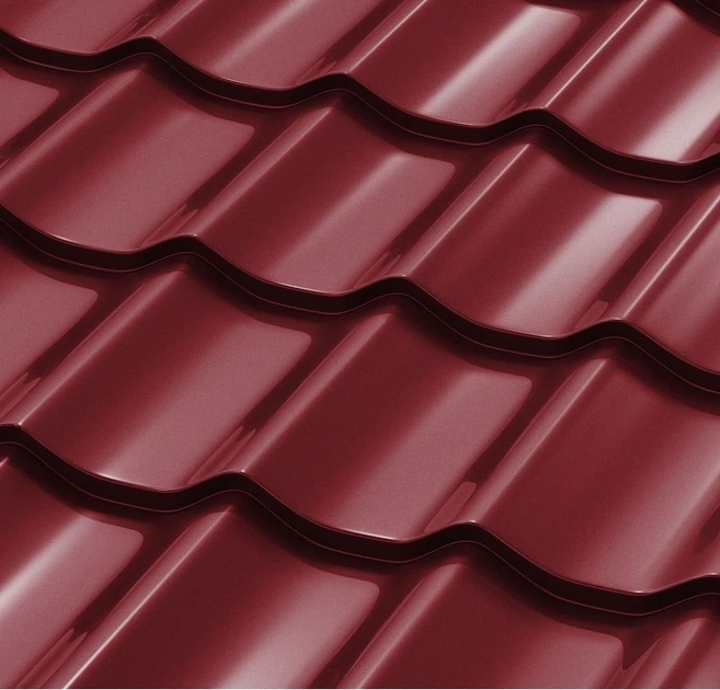 Металочерепица Suntile ral 3005 0.4 мм Красная - Фото 1 Металочерепица Suntile ral 3005 0.4 мм Красная - изображение 1