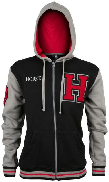 Толстовка JINX World of Warcraft Hoodie - Horde Varsity Black/Cool Grey/Red, M - изображение 1